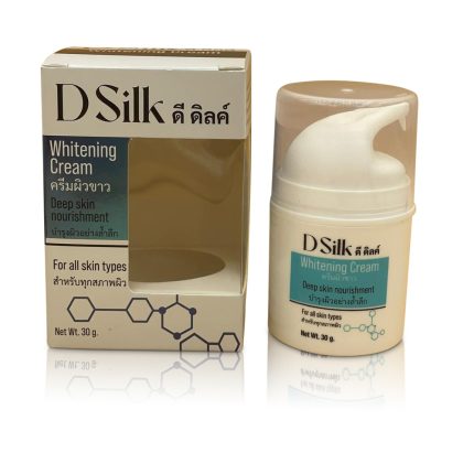 image showing the product name D Silk Whitening Cream with packaging
