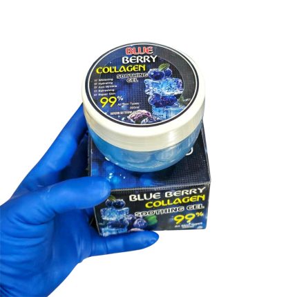 image showing the product name Blue Berry Collagen Soothing gel and its packaging